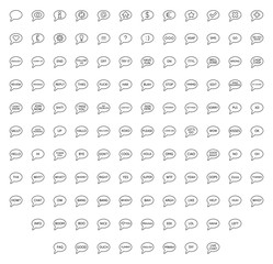 Speech Bubbles With Words - outline icons