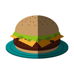 hamburger fast food icon image vector illustration design 