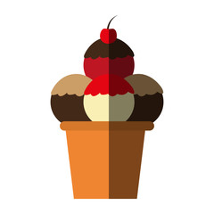 ice cream cone icon image vector illustration design 