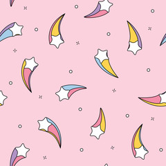 Star pastel seamless pattern on pink background