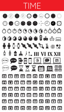 TIME black solid icons