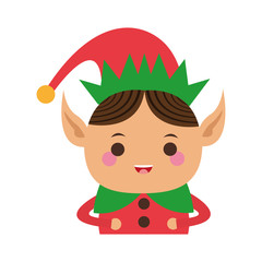 elf or santas helper christmas character icon image vector illustration design 