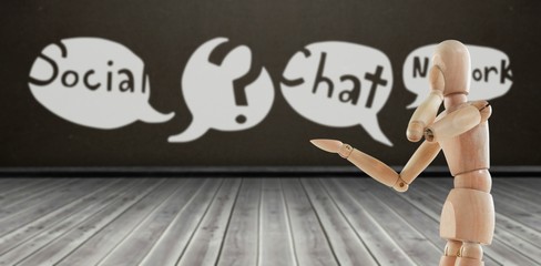 Composite image of composite image of speech bubbles with text