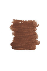 Brown cosmetic pencil lipstick color stroke sample, beauty product isolated on white background
