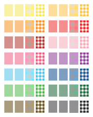 Set of 14 colors Gingham Pattern Vector Backgrounds
