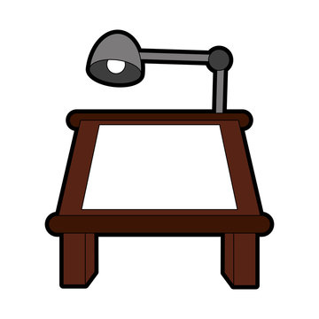 Drafting Or Drawing Table Stationery Tool Icon Image Vector Illustration Design 