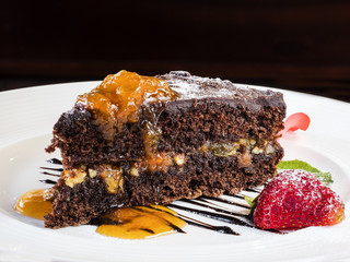 Cake on white plate