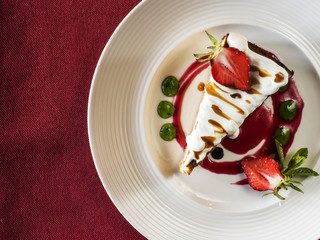 Cake on white plate