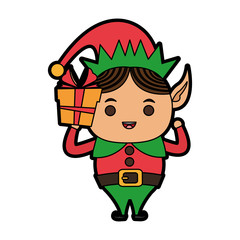 elf or santas helper christmas character icon image vector illustration design 