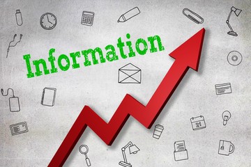 Composite image of close up of information text 