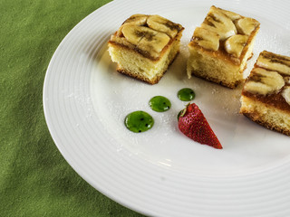 Cake on white plate