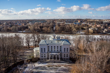 View from the top of the Bogoroditsky Palace, manor estate of earl Bobrinsky, Tula region, Russua