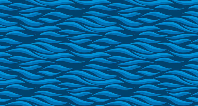Abstract wave blue seamless pattern.  Concept modern geometry repeatable motif for surface design, wrapping paper, fabric.