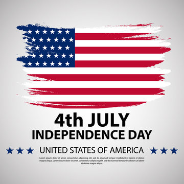 Fourth of july independence day of the usa. Independence day background and badge logo with US flag. 4th july independence day of the usa. Symbol of 4th july celebration the United State of America