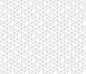 Fototapeta premium Vector seamless pattern. Modern stylish texture with monochrome trellis. Repeating geometric triangular grid. Simple graphic design. Trendy hipster sacred geometry.