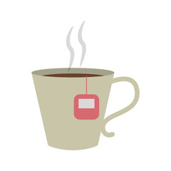 mug with tea bag icon image vector illustration design 