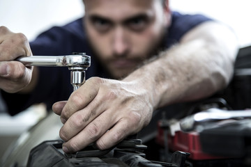 Mechanic man working