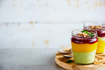 Fruit layered smoothie