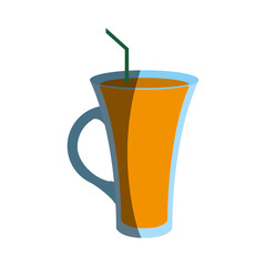 beverage in glass with straw icon image vector illustration design 