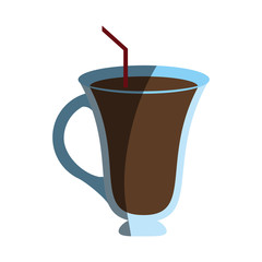 coffee beverage served in special glass cup  icon image vector illustration design 