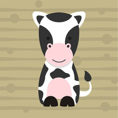 Naklejka premium cute little cow soft color kids t shirt design