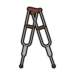 crutches healthcare related icon image vector illustration design 