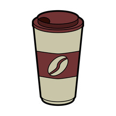 disposable cup coffee beverage icon image vector illustration design 