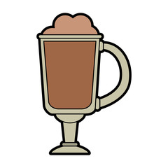 coffee beverage in mug icon image vector illustration design 