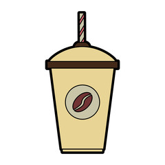 disposable cup coffee beverage icon image vector illustration design