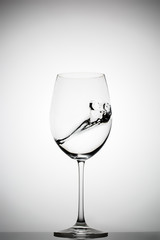 wineglass with splashing liquid