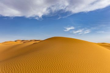 Fototapeta na wymiar Sand dunes of Erg Chebby, Merzouga, Morocco