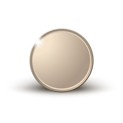 Coin on white background isolated object abstract