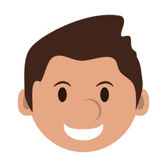 Obraz premium head of happy man character icon image vector illustration design 