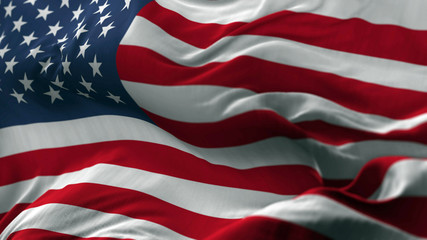 USA flag blowing on the wind, loopable slowmotion