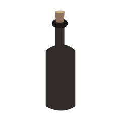 cosmetic glass bottle with cork icon image vector illustration design 