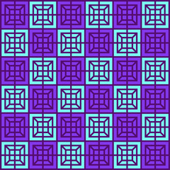 Geometric pattern, seamless square simple background texture violet and sky blue color