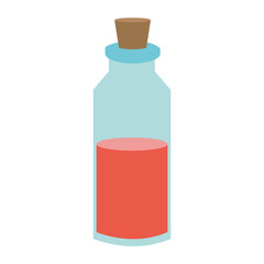cosmetic glass bottle with cork icon image vector illustration design 