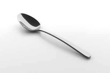 Silver spoon on a table