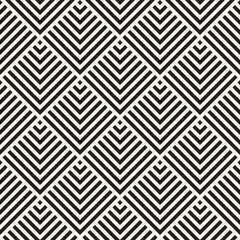 Stylish Lines Lattice. Ethnic Monochrome Texture. Abstract Geometric Background Design. Vector Seamless Black and White Pattern.