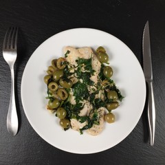 petto di pollo con olive e prezzemolo 