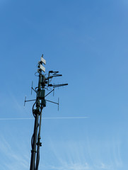 Military object and peaceful sky
