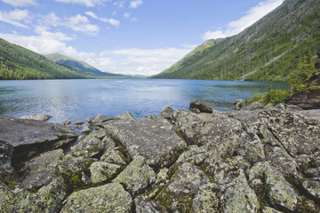 Rocks near Multinskiye lake, Altai landscape