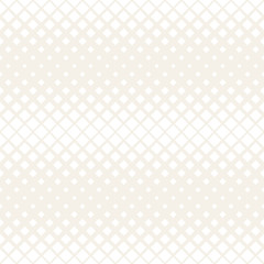 Vector seamless subtle pattern. Repeating geometric tiles. Monochrome halftone grid. Simple shapes lattice