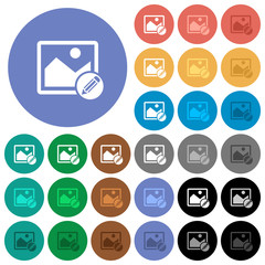 Edit image round flat multi colored icons