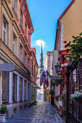 Fototapeta na wymiar Old Riga street