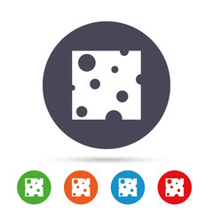 Cheese sign icon. Slice of cheese.