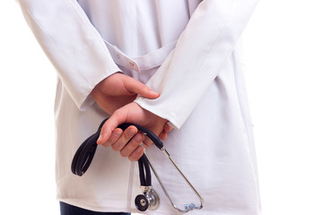 Young man in doctor gown