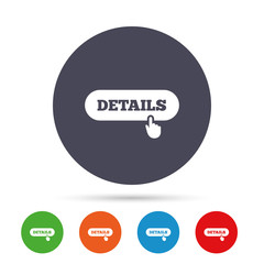 Details with hand pointer icon. More symbol.