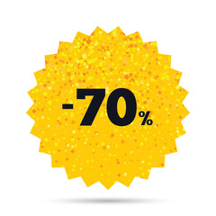 70 percent discount sign icon. Sale symbol.