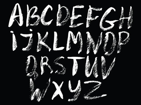 Alphabet. Expressive calligraphy.